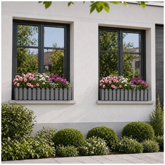 Blumenkasten mit Wasserspeicher Nessa 75 cm Grau 
