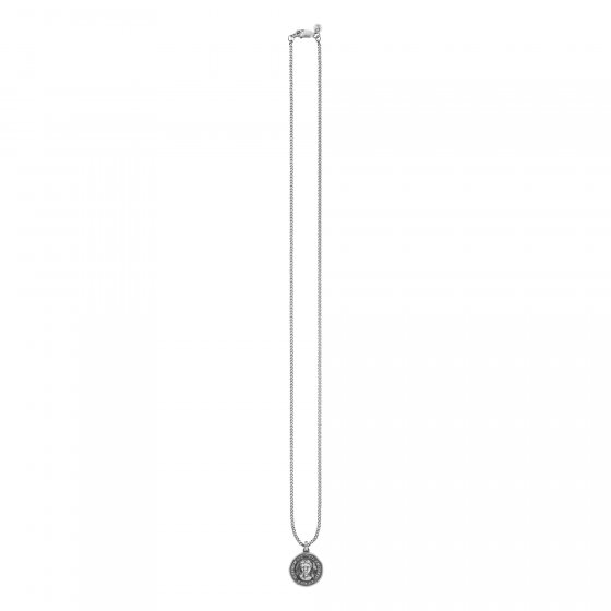 Anhänger mit Kette 925/- Sterling Silber oxidiert Münze Spinell 