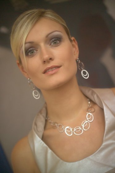 Ohrringe Silber 925 rhodiniert aus Ringen 6cm lang 