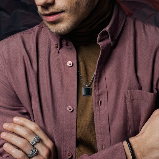 Anhänger mit Kette 925/- Sterling Silber oxidiert Tigerauge 