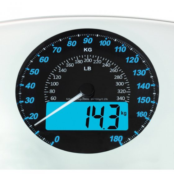 Personenwaage in Tachometer-Optik 