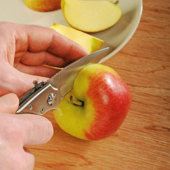 Edelstahl-Einhandmesser mit Mini-LED 