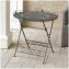 Gartentisch aus Metall Rostoptik Beistelltisch romantisch für Terrasse Balkon - 5
