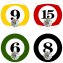 Wandhaken 4er-Set Billard - 5