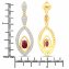 Ohrringe Silber 925 zweifarbig 40mm lang mit 2x Rubin und 80x Weiß-Topas - 5
