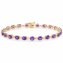 Armband 925-Sterling Silber vergoldet Glänzend  Amethyst lila - 5