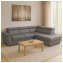 Couch Sandy mit Ottomane rechts Grau - 5