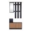 Garderobenpaneel mit Spiegel und Schuhschrank Dana Schwarz-Eiche mit Streifen - 5