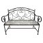 Gartenbank Celia Petunien Metallbank schwarz mit Motiv Sitzfläche 109 cm - 5