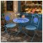 Gartenstuhl 2er-Set Metall Blau mit Blütenmotiv - 5