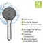 Duschkopf Watersaving Ø 9,5 cm, Universal-Handbrause mit Wasserspar-System - 5