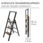 Alu-Design Klapptrittleiter 3-stufig Schwarz, rutschsichere XXL-Stufen - 5