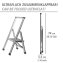Alu-Design Klapptrittleiter 1-stufig Silber, rutschsichere XXL-Stufen - 5
