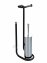 Stand WC-Garnitur Universalo Schwarz, integrierter Toilettenpapierhalter und WC-Bürstenhalter - 5