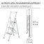 Alu-Design Klapptrittleiter 3-stufig Weiß, rutschsichere XXL-Stufen - 5