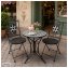 Bistro Sitzgruppe Metall schwarz Tisch mit 2 Stühlen Balkon Set mit Motiv Black and White - 5
