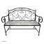 Gartenbank Celia Petunien Metallbank schwarz mit Motiv Sitzfläche 109 cm - 5