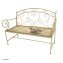 Gartenbank Schmetterling creme Metallbank mit Motiv Sitzfläche 109 cm - 5