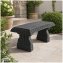 Gartenbank Daphne 100 cm aus Kunststein & recyceltem Polypropylen in Grau – Wetterfeste Sitzbank für Garten und Terrasse - 5