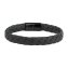 Armband Lederarmband geflochten schwarz 21cm - 5