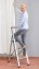 Alu-Design Klapptrittleiter 3-stufig inklusive Leiternhalter, mit rutschsicheren XXL-Stufen - 5