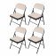 4er Set Klappstühle mit Polsterung Metallgestell und Samtbezug Beige - 5