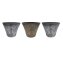 Blumentopf Nessa Ornamente Gold Silber 3er-Set - 5