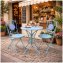 Bistro Sitzgruppe Metall weiß Tisch mit 2 Stühlen Balkon Set Gartenmöbel - 5