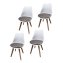 Esszimmerstuhl 4er Set Weiß mit Kunstledersitz Atlanta Braun mit Ornament - 5