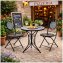 Gartentisch Metall Schwarz Schieferoptik - 5