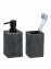 Seifenspender und Zahnputzbecher Mod. Villata, Grau, 2-teiliges Set - 5