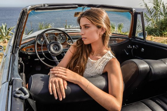 Armband 925/- Sterling Silber vergoldet Schlangenkette vierseitig diamantiert mit Kugeln 