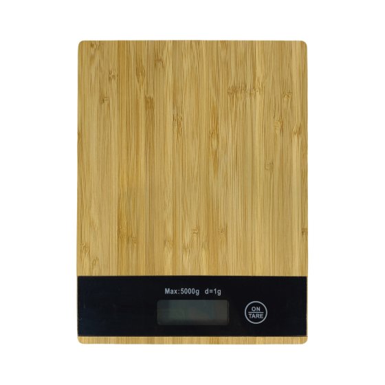 Digitale Küchenwaage Bambus 5 kg LCD Display Touch Tara Funktion 