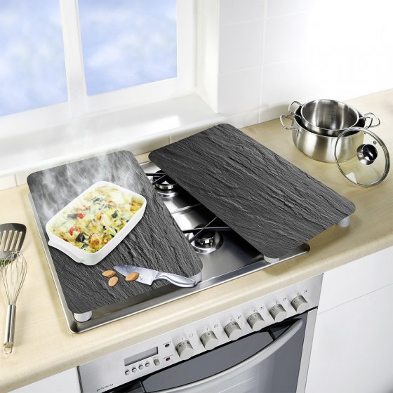 XL-Herdabdeckplatte Universal Schiefer 2er Set, für alle Herdarten