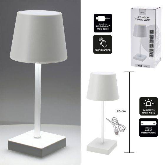LED Tischleuchte Weiß mit Touchfunktion 