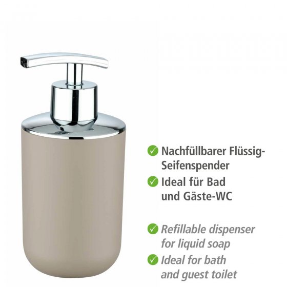 Bad-Accessoire Set Mod. Brasil Taupe, 4-teilig , Spezialkunststoff, bruchsicher 