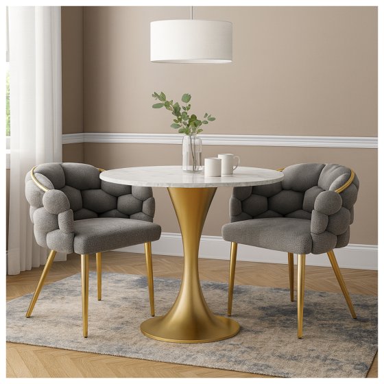 Stuhl Alsen Gold Grau 
