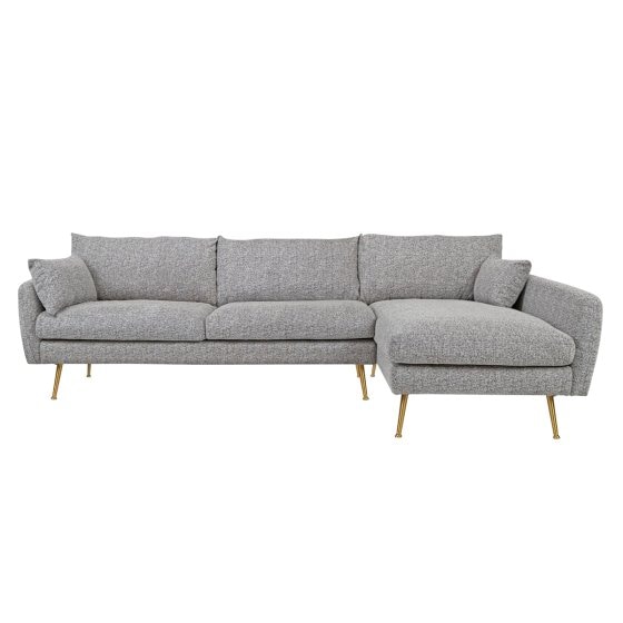 Ecksofa Antonius Webstoff Grau rechts 