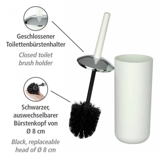 Bad-Accessoire-Set Mod. Brasil Weiß 4-teilig, Seifenspender, WC-Garnitur, Zahnputzbecher, Kosmetikeimer 