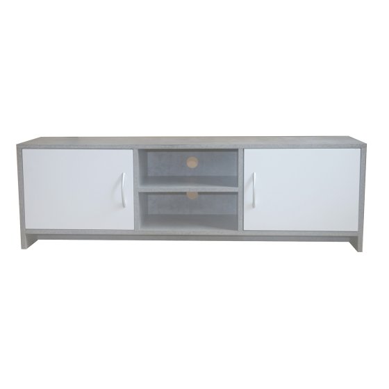 TV-Schrank Thekla Beton/Weiß 