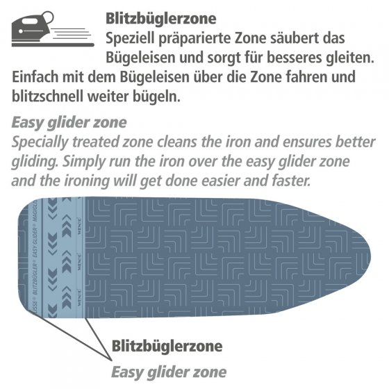 Bügeltischbezug Air Comfort mit Blitzbüglerzone M, mit Blitzbüglerzone für schnelles Bügeln 