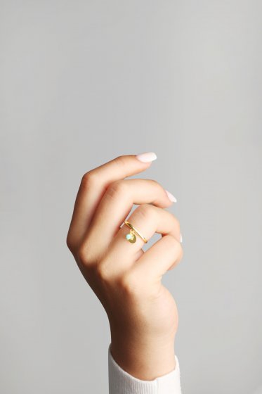 Ring 925 Silber vergoldet Anhänger Amazonit Plättchen 