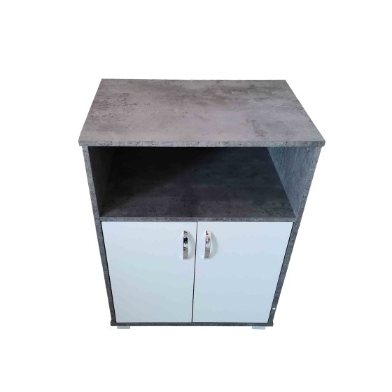 Küchenschrank Beton mit weißen Türen Blanca 