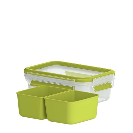 Snackbox mit 2 Einsätzen Clip + Go 
