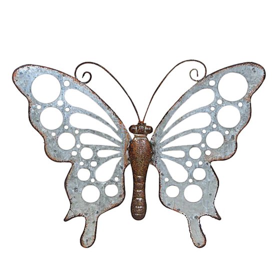Metall Wanddekoration Schmetterling 44x35 cm dekorativ Vintage Look 