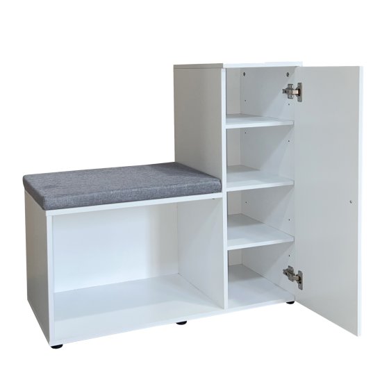 Schuhschrank mit Sitzbank Thekla Weiß 