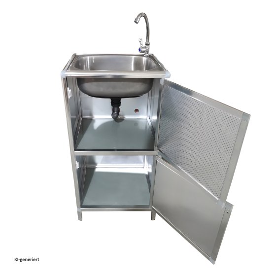 Spüle mit Unterschrank für Outdoorküche Silber 