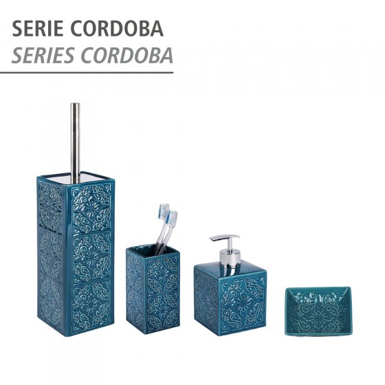 WC-Garnitur Mod. Cordoba Blau Keramik, mit spanischen Ornamenten