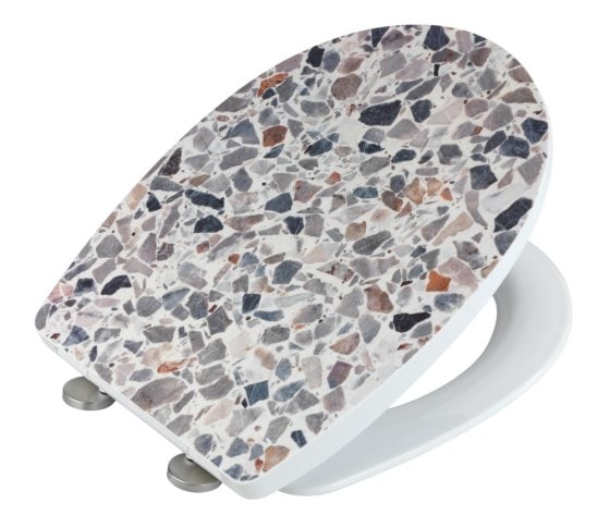 WC-Sitz Mod. Terrazzo High Gloss, aus bruchstabilem Thermoplast 