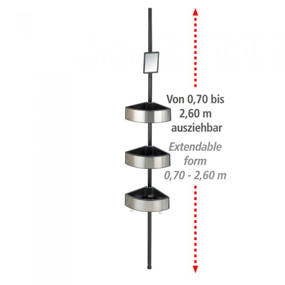 Teleskop-Duschecke Mod. Premium Big Black, Edelstahl rostfrei